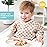 Bumkins Sleeved Bib for Girl or Boy, Baby and Toddler for 6-24 Mos, Essential Must Have for Eating, Feeding, Baby Led Weaning Supplies, Long Sleeve Mess Saving Food Catcher, Soft Fabric, Beige Check