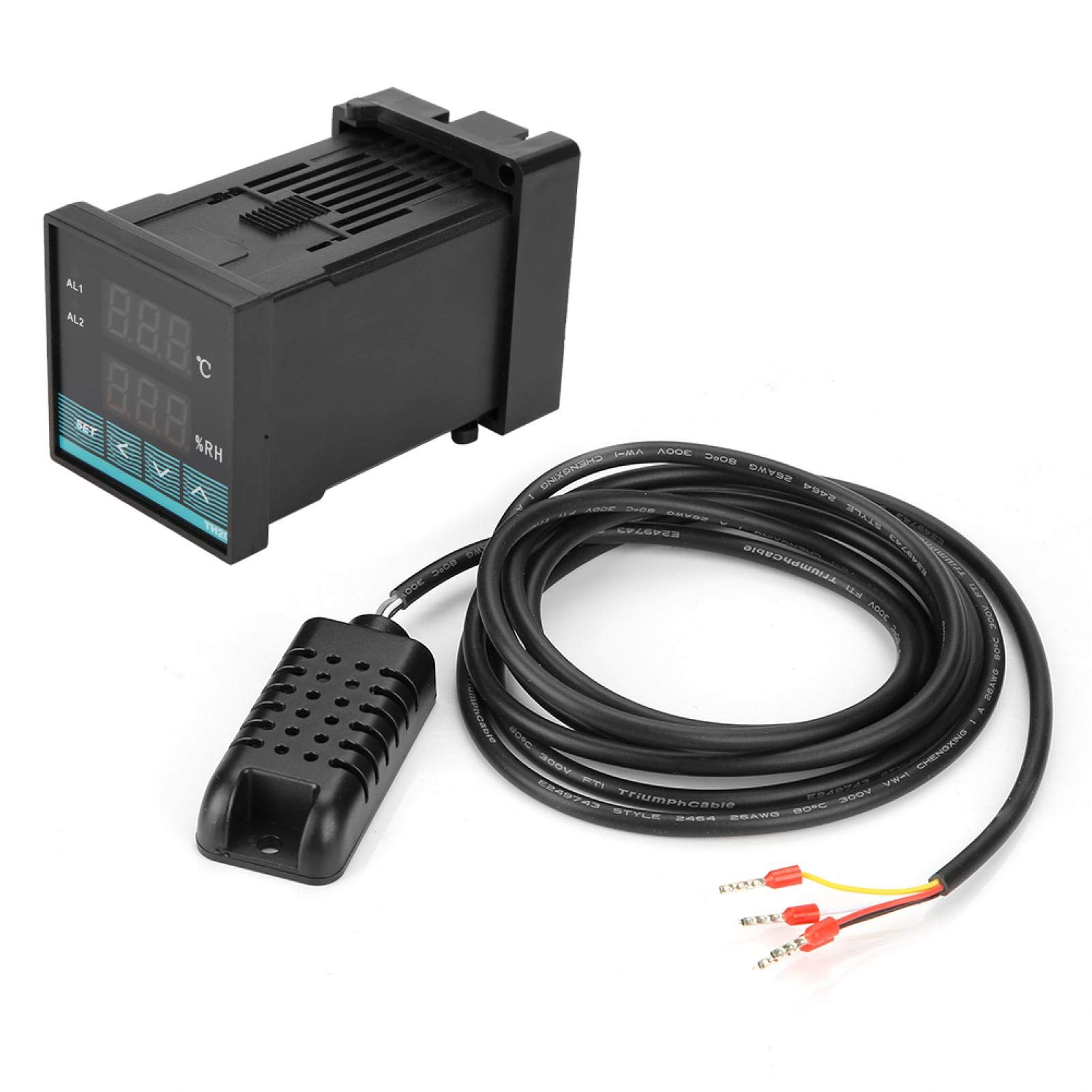 Controlador de temperatura, termostato controlador digital de temperatura y humedad con salida de relé -19,9 ℃ ~ 80,0 ℃ 0,0~99,9 ％ RH para gabinete de distribución