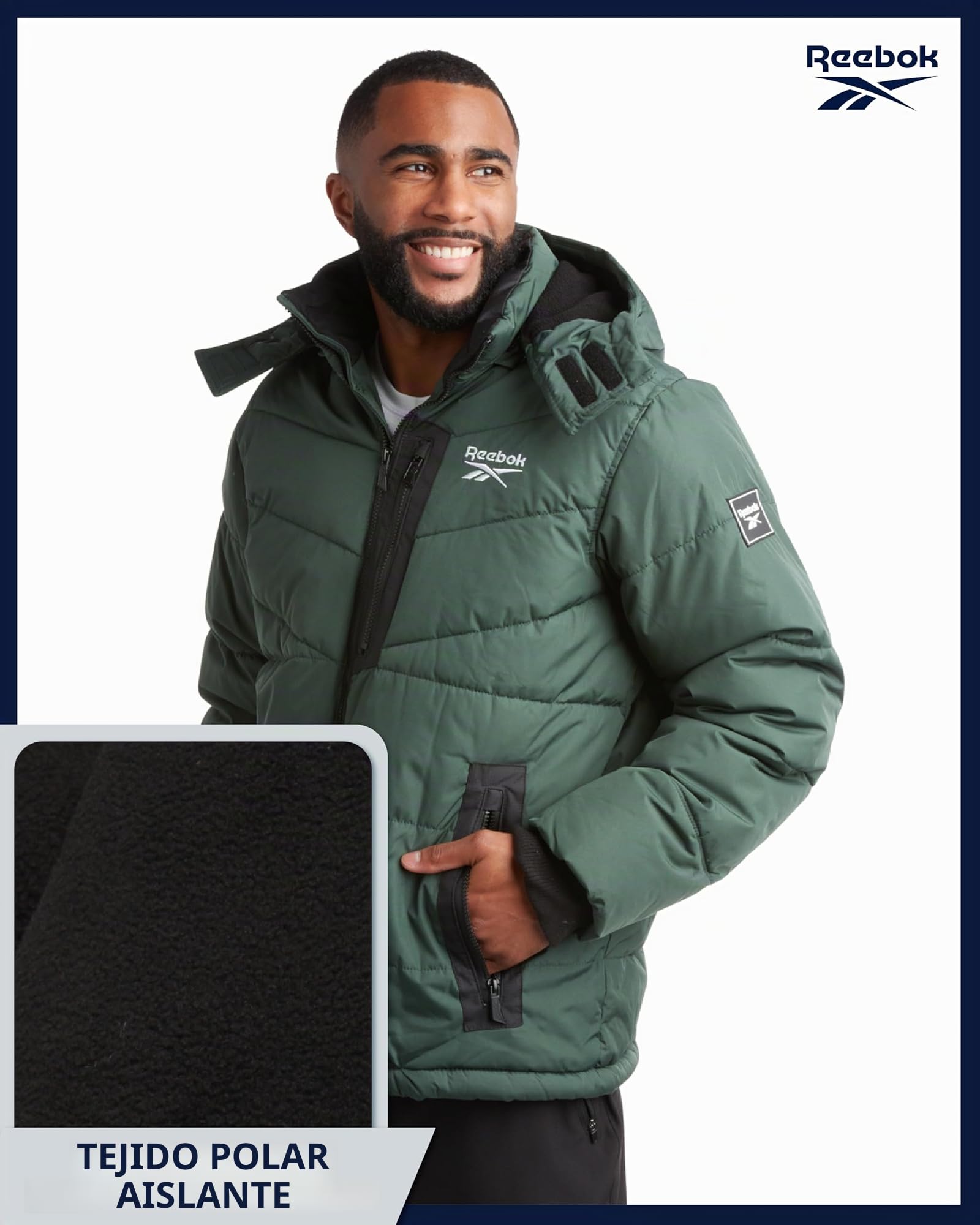 Reebok M Rbk Heavy Puffr V4 chamarra Loden Hombre (Pack de 1)
