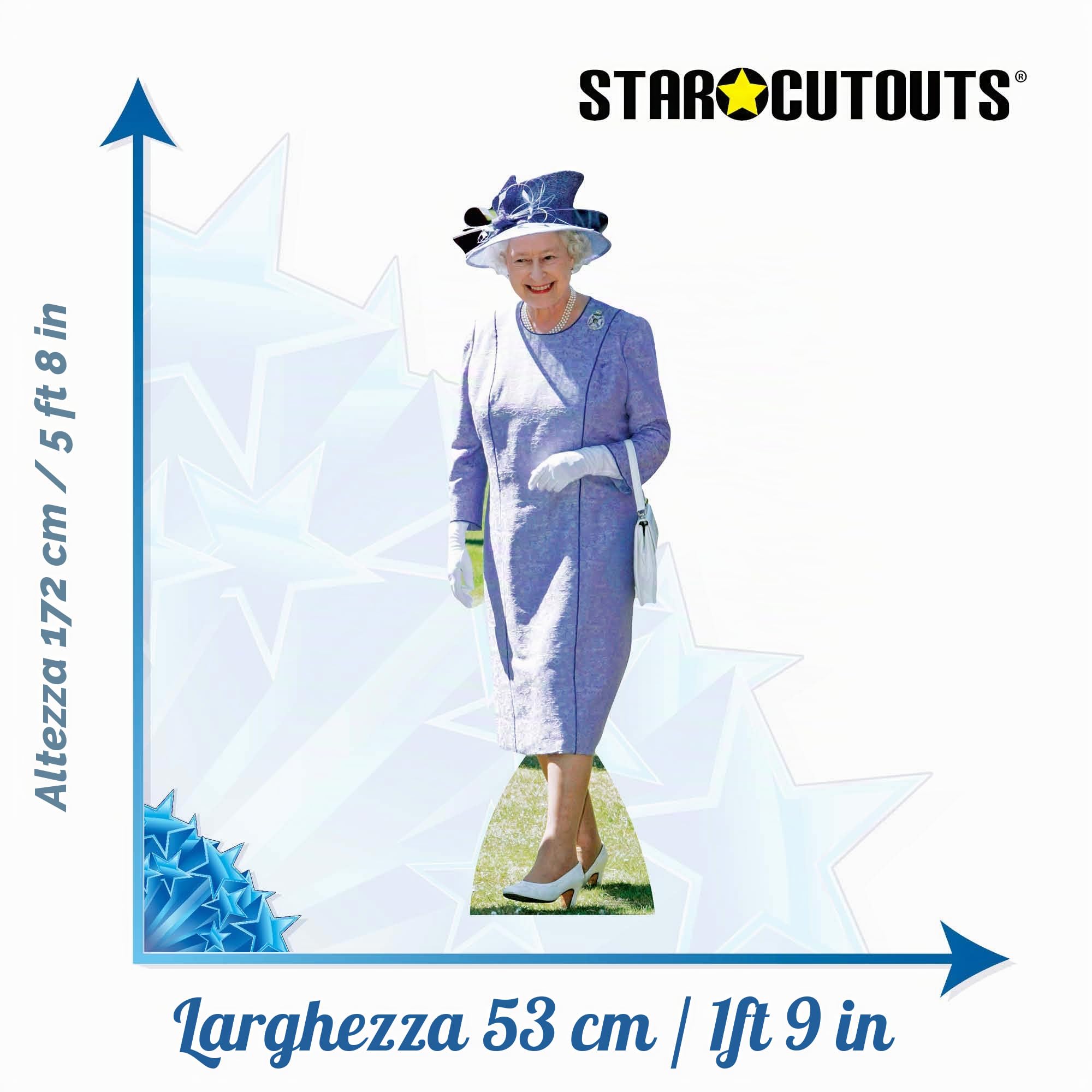 Star Cutouts Ltd - Cartonato della Regina Elisabetta II con Abito Lilla