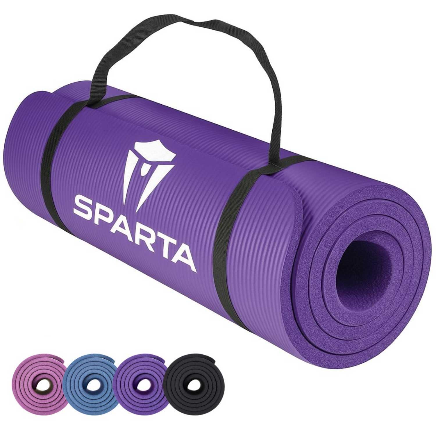 NBR Yoga Mat Exercise Fitness foam Extra Thick Non-Slip Large Padded High Density for Pilates gymnastics stretching Workout with Free Carry Strap (Purple) — image 1