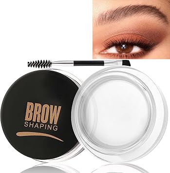Black Waterproof Eyebrow Pomade with Brush - Smudgeproof, Quick-Dry, Non-Greasy Gel for Perfect 3D Brows, Lightweight & Long-Lasting 01# Transparent