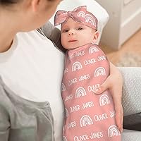 Vista 5 de Sweewind Mantas de bebé con nombre – Mantas personalizadas para recién nacidos para bebés niñas y niños – Regalos personalizados para bebés (iconos)