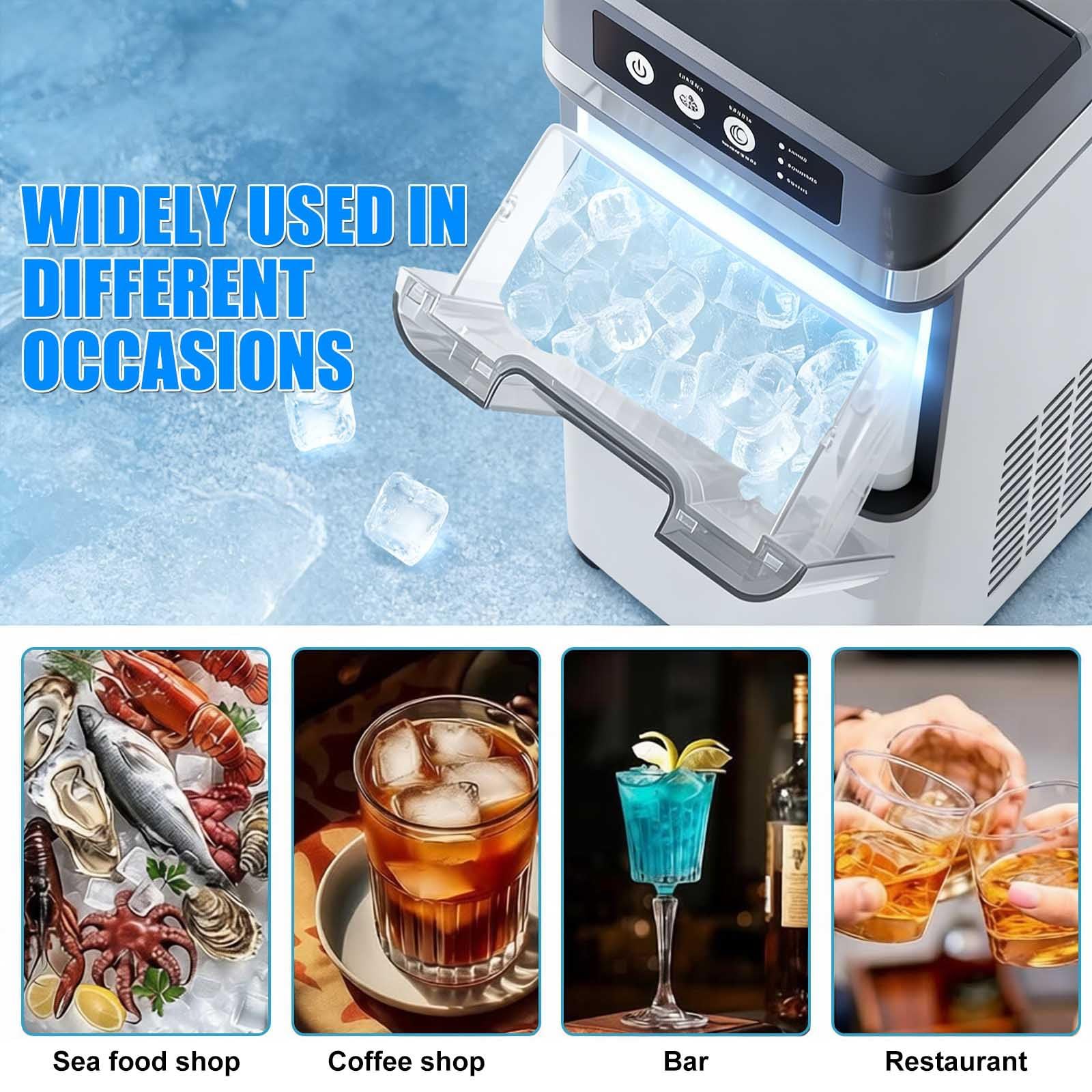 Nugget Ice Maker - Piano di lavoro autopulente portatile, produzione di 20 kg/giorno, serbatoio di ghiaccio da 0,8 galloni, cubetti di ghiaccio morbidi da masticare pronti in 6 minuti per casa