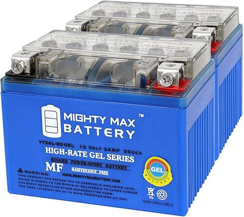 Miniatura 1 de Mighty Max Battery YTX4L-BSGEL 12V 3AH GEL Replacement Battery compatible with Power-Sonic PTX4L-BS - 2 Pack