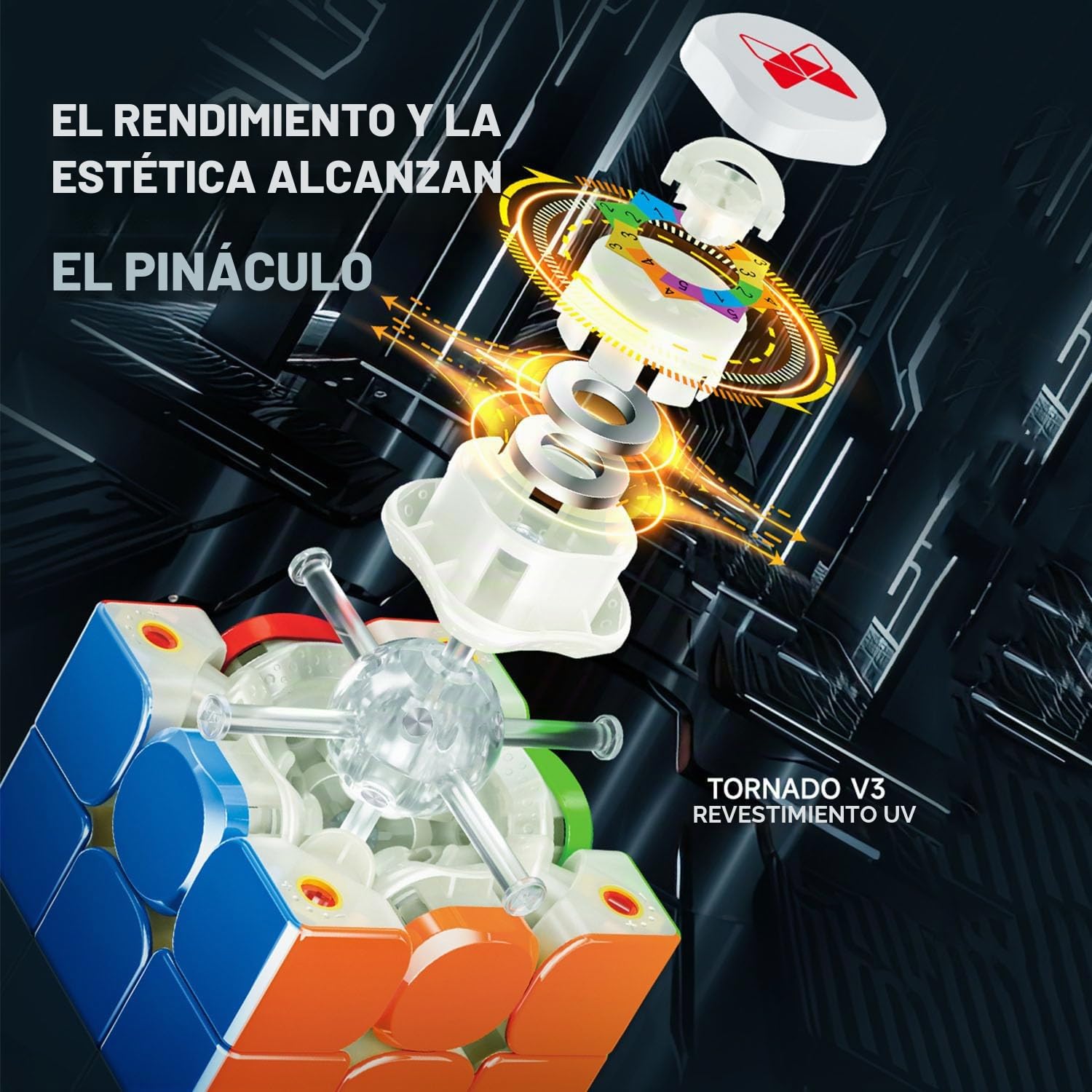 Cubo de Velocidad, QY X-Man Tornado V3M Pioneer UV Versión Profesional 3x3 Cubo Rápido sin Pegatinas Gira más Rápido Rompecabezas 3D Juguetes