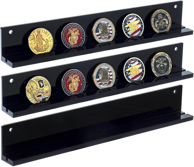 Amazon.com: MyGift Wall Mounted Premium Black Acrylic Challenge Coin ...