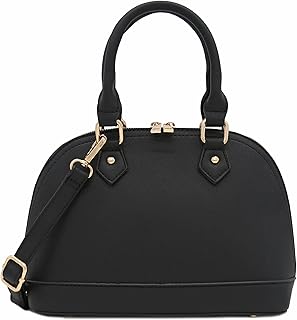 FashionPuzzle Zip-Around Saffiano Classic Dome Satchel
