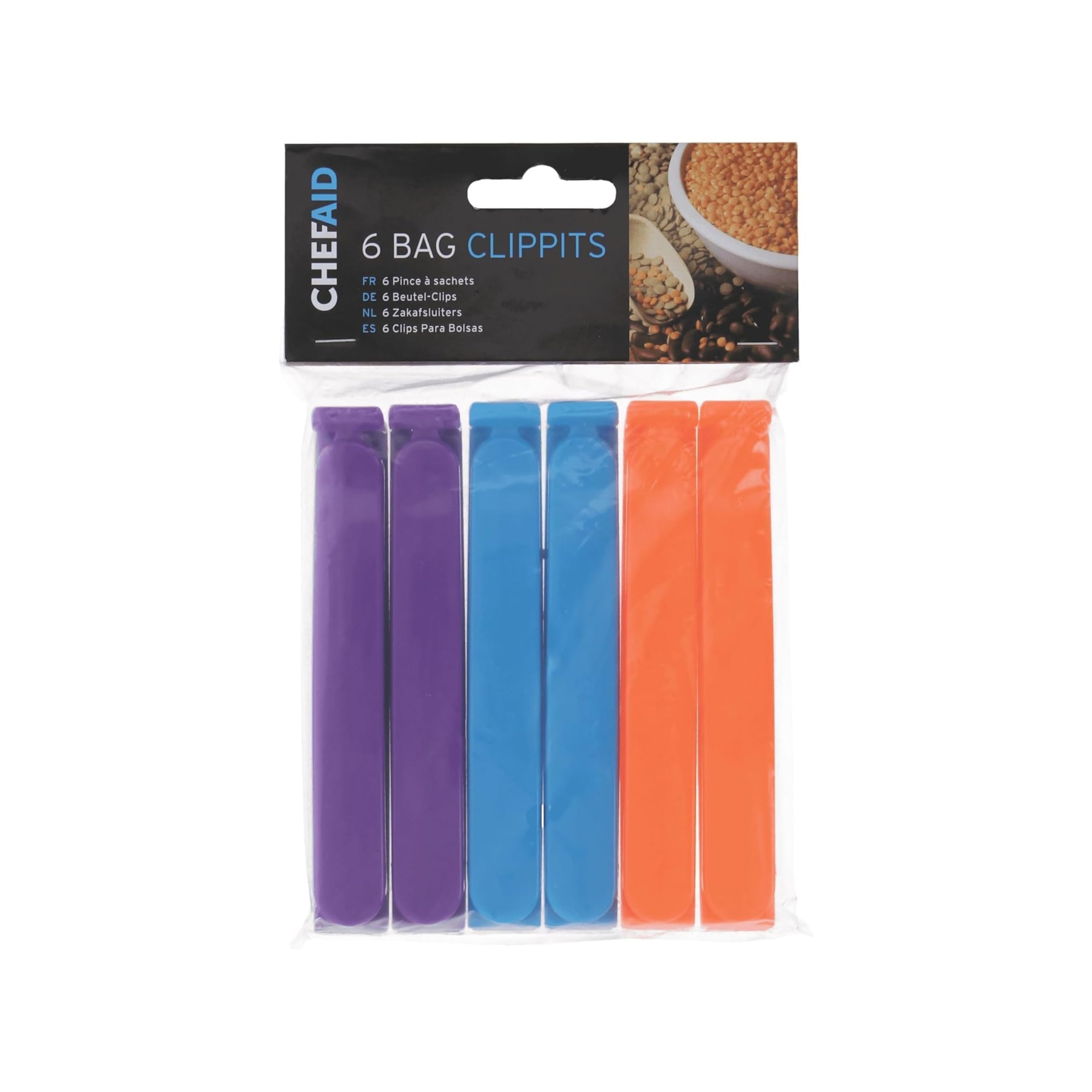 Chef Aid Multi-Colour 6-Piece Bag Clippet Set