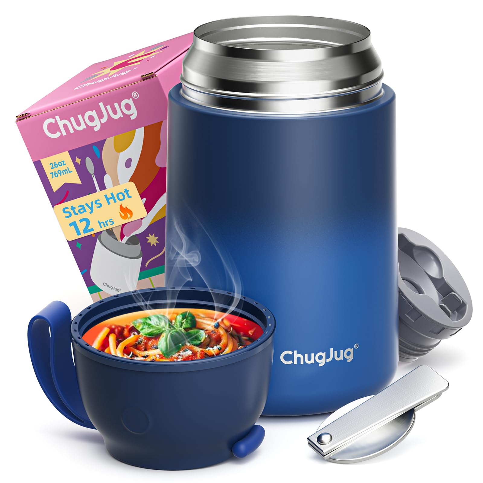 Thermo for Hot Food | 26 oz Food Thermo with Spoon, Leakproof Soup Thermo