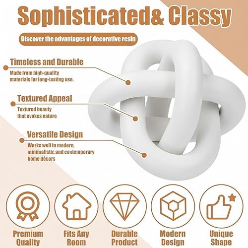 Miniatura 3 de Decoración de Nudo de Madera de 3 Eslabones - Decoración de Mesa de Centro Tallada a Mano, Decoración de Eslabones de Cadena Boho, Estante Moderno,