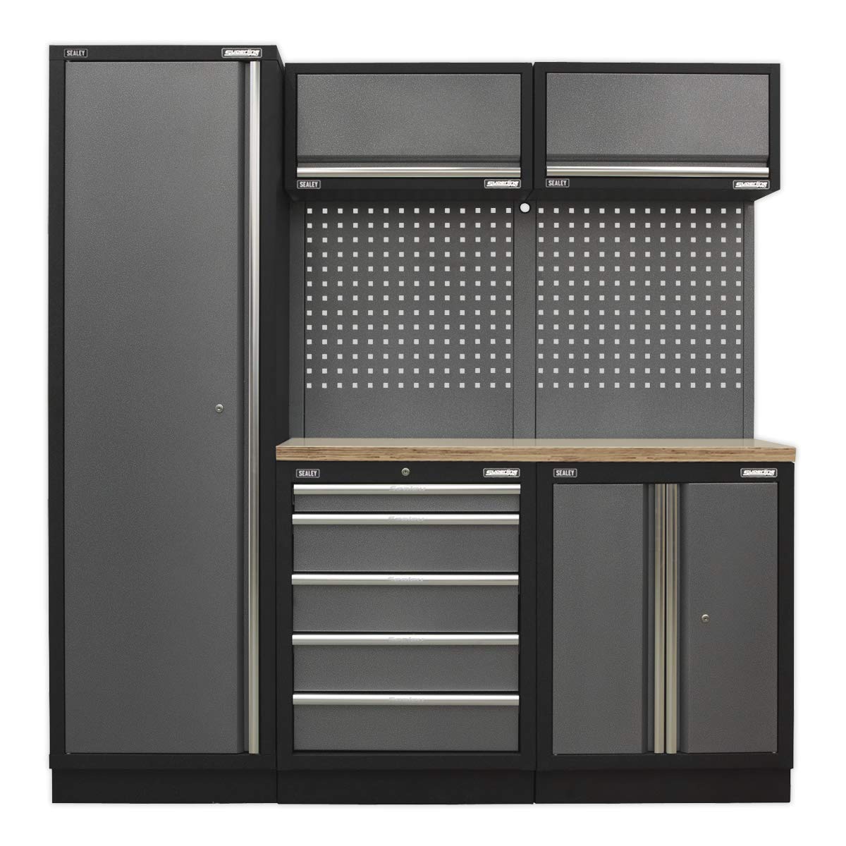 Sealey Modular Storage System Combo - Pressed Wood Worktop - APMSSTACK02W