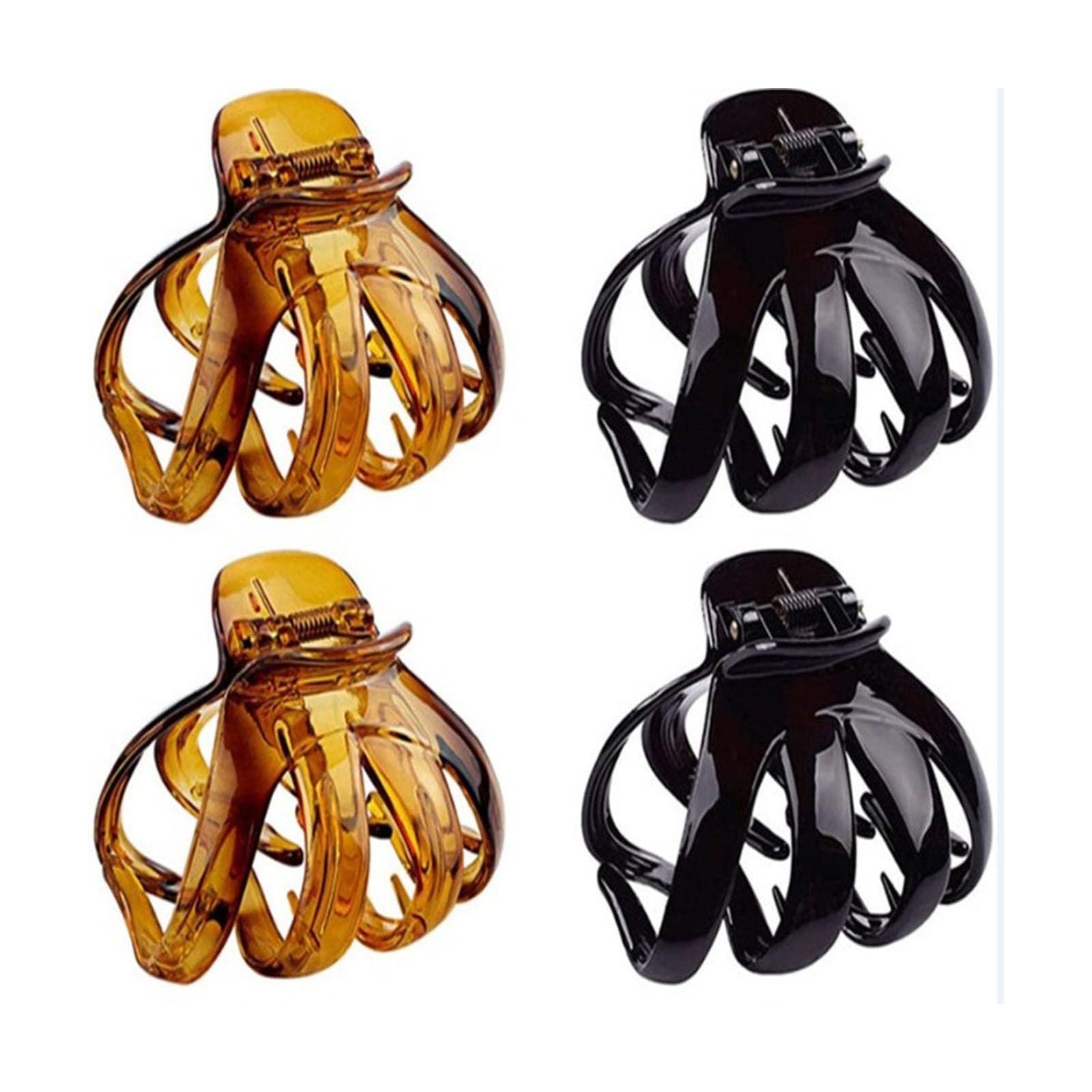 4Pcs Durable Plastic Octopus Hair Claws Hard Large Hair Claw Clips Thick Hair Non-slip Octopus Hair Grip Barrettes Headpieces Spider Hair Claw for Ladies Women