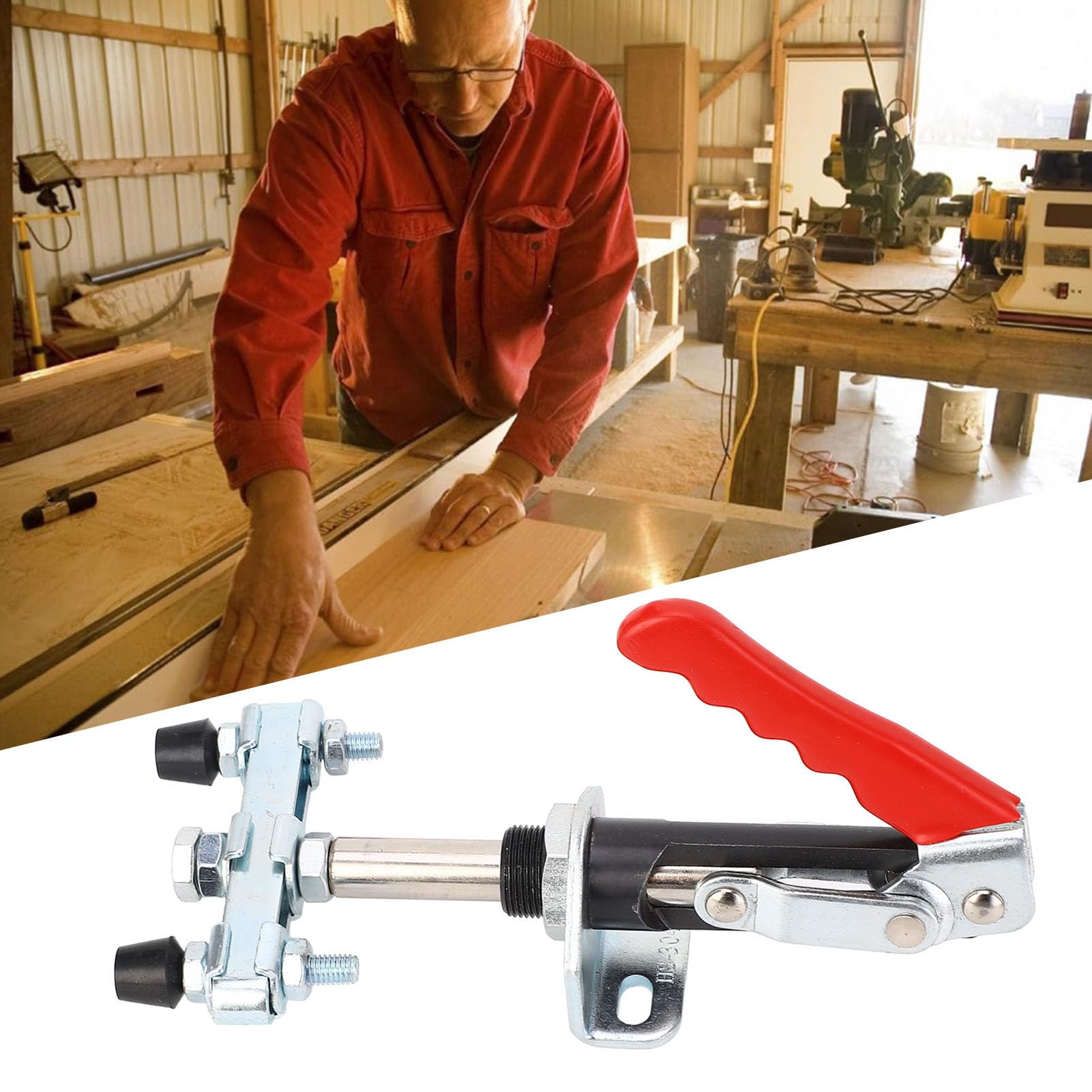 Push Pull Adjustable Toggle Clamp Dual Head 992.1lb Clamping Force Quick Release Push Pull Toggle Clamp Metal Working Woodworking Assembly Machinery Maintenance