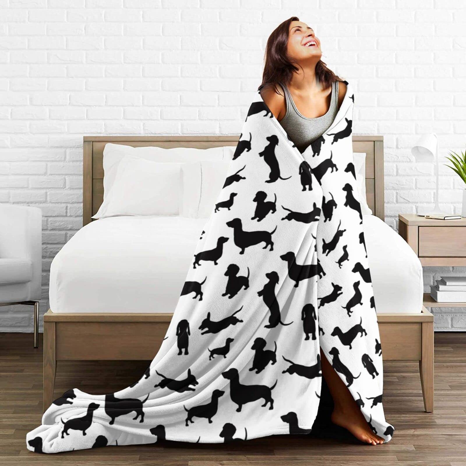 YXDVPALNE Dachshund Couverture Chaude Et Douce En Flanelle Pour Canapé 201 X 152 Cm