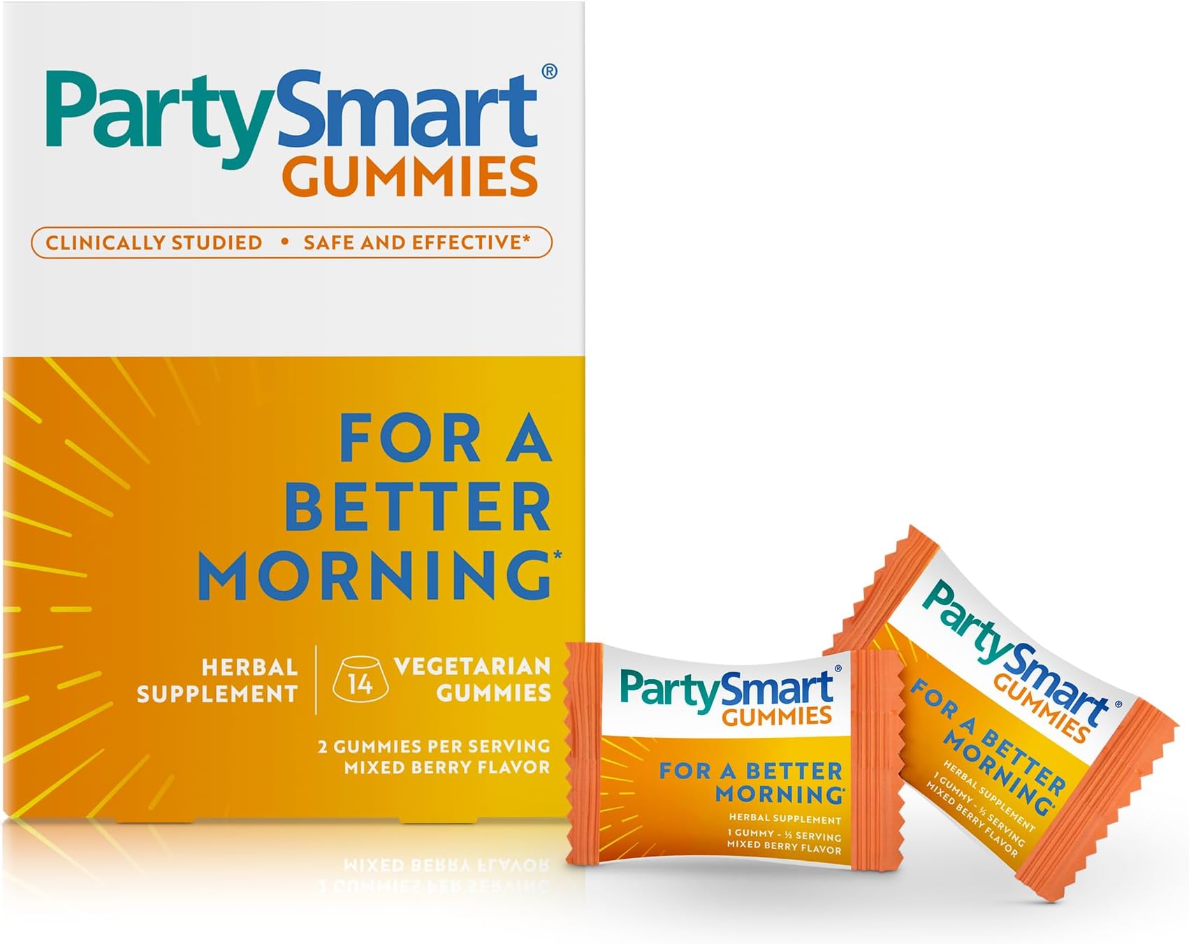 HimalayaPartySmart Gummies, 2 Gummies for a Better Morning, Liver Support, Better Morning After Drinking, Plant-Based, Vegan, Gluten Free, No Artificial Colors, 14 Gummies, 250 mg per Serving