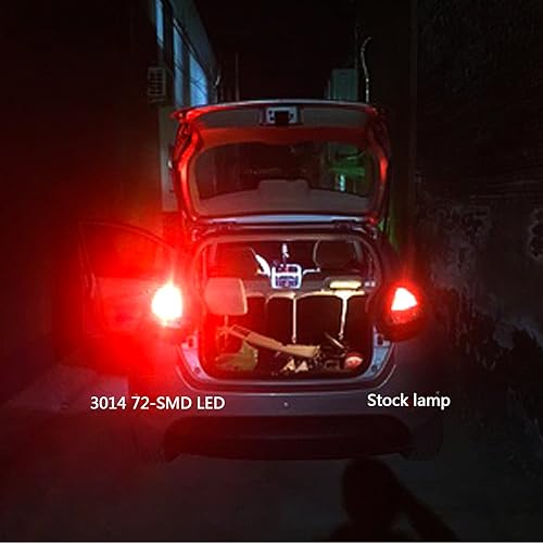 Miniatura 10 de PHINLION 7440 7443 Bombillas LED blancas superbrillantes 3014 72-SMD T20 7444 W21W Bombilla LED para retrocesoseñal de giroparada de freno, 6000K