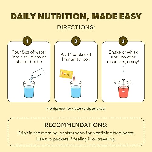 Miniatura 8 de Feel Goods Icono de inmunidad, paquetes de polvo de apoyo inmunológico de vitamina C, 500 mg de vitamina C, saúco, jengibre, cúrcuma y vitaminas
