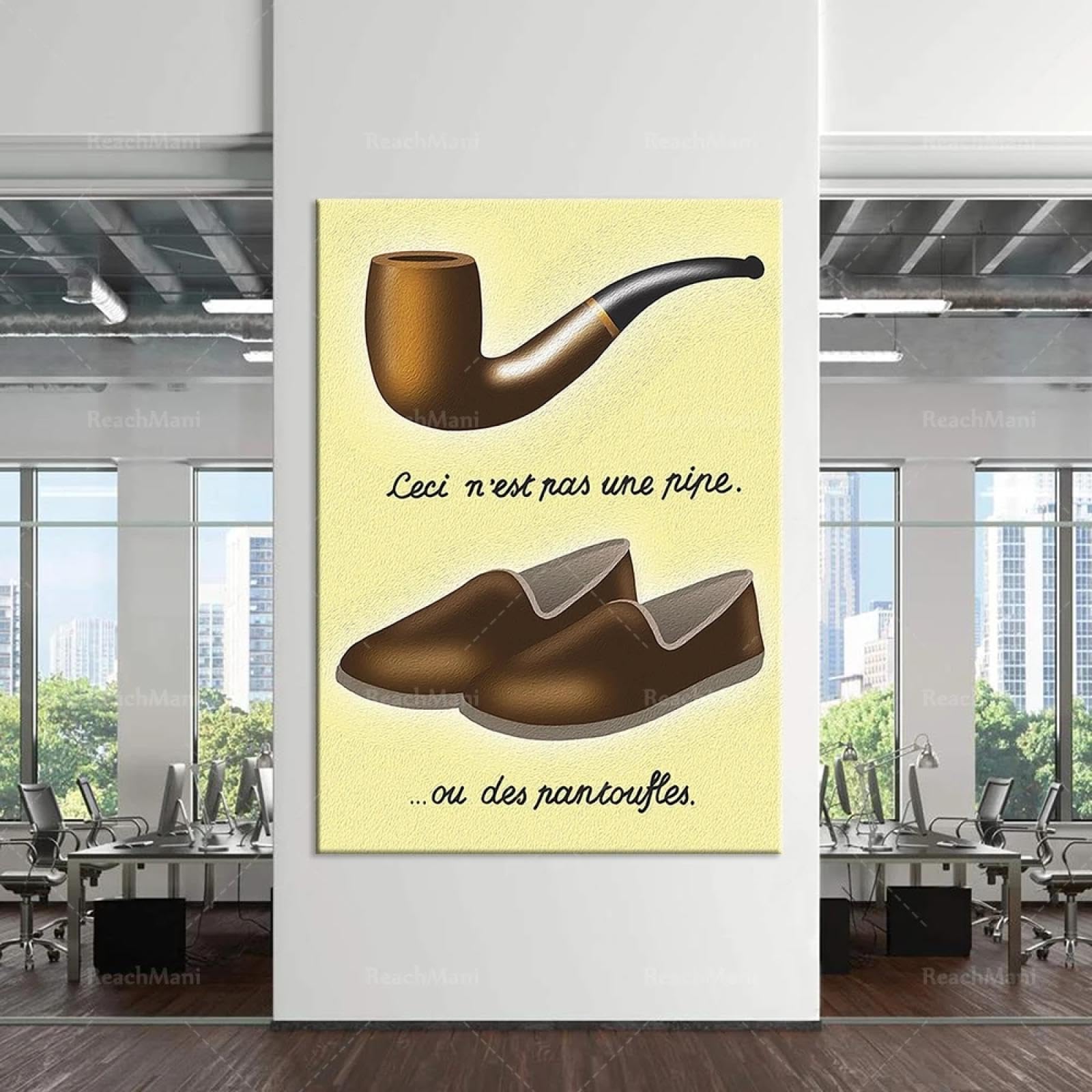 LMAIWANG Famosi poster Magritte imitazione stampa poster arte astratta Poster per pareti Decorazione cornice 60x90cm