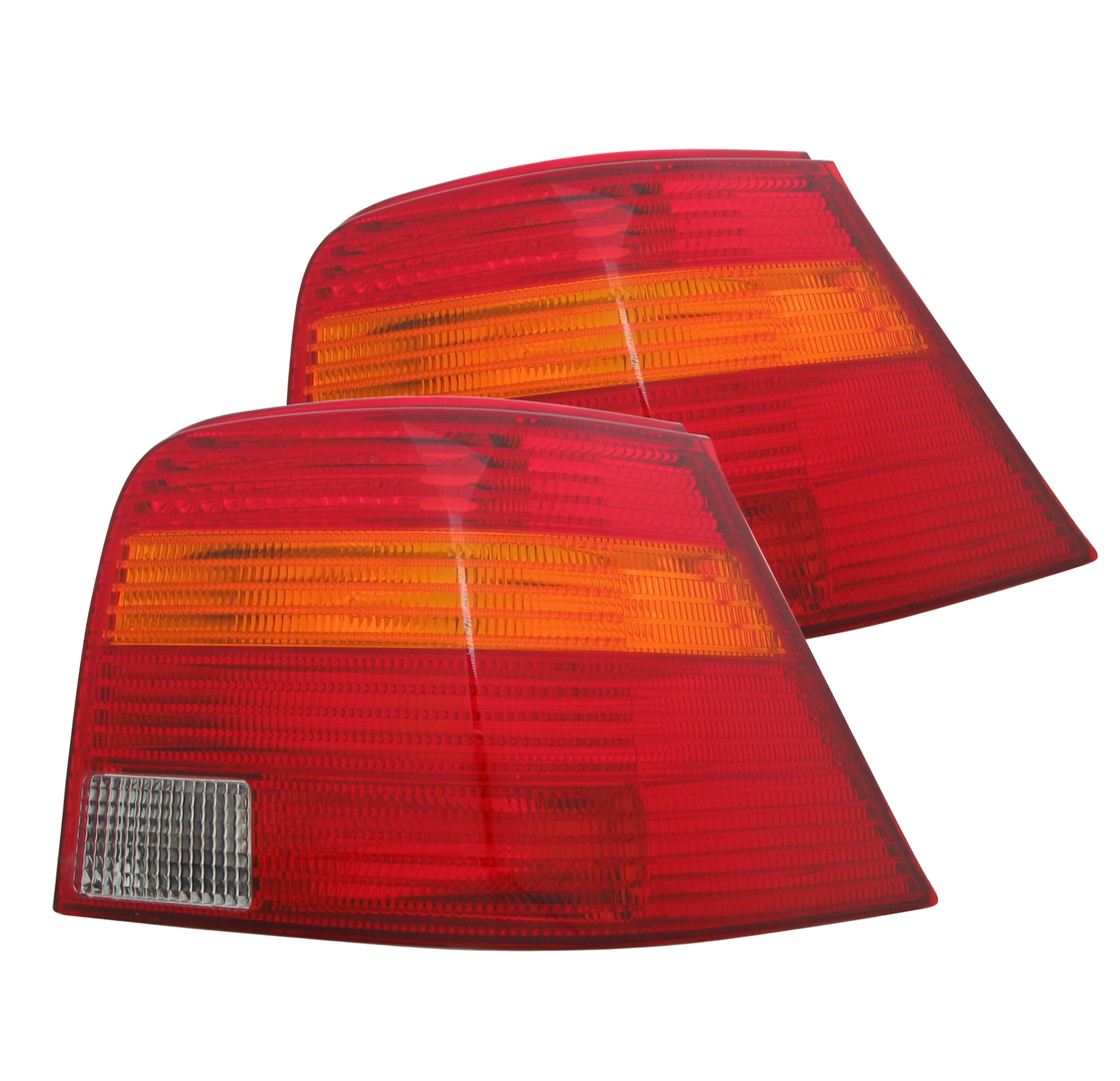 E-Code Red Orange Euro Tail Lights Rear Lamp Set Anniversary Compatible For VW Golf MK4 R32
