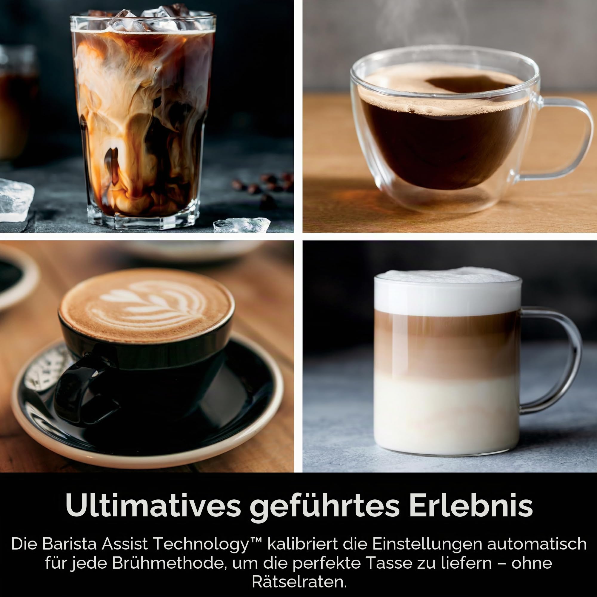 Ninja Luxe Café Essential Serie Espressomaschine Tropfkaffeemaschine integriertes Mahlwerk freihändiger Aufschäumer Cappuccino Latte