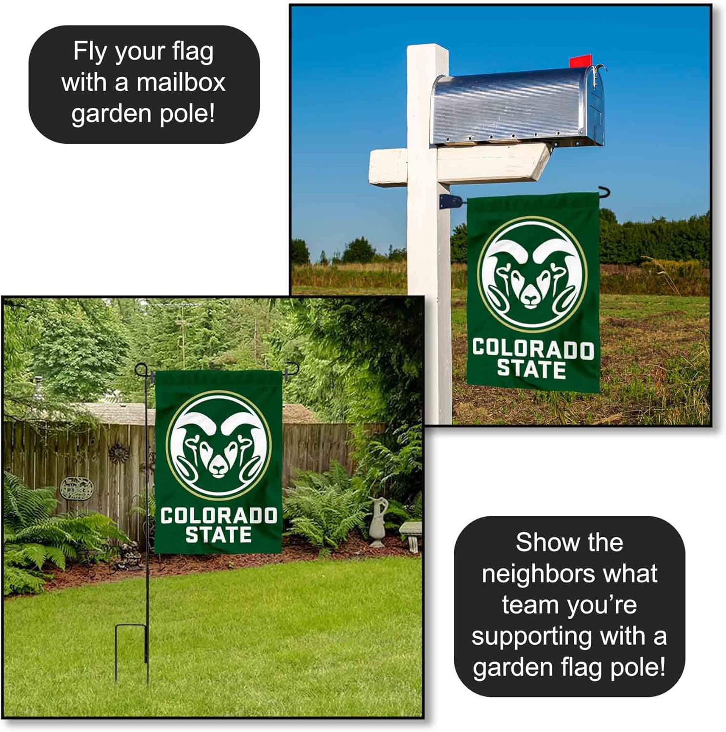 Colorado State Rams Wordmark Garden Banner Flag - Image 4
