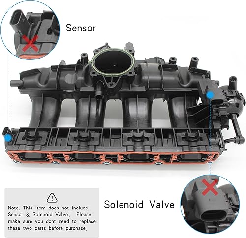 Miniatura 2 de Colector de admisión superior sin válvula electromagnética y sensor apto para motor de gasolina de 2.0L selecto Audi A3Q3TT, VW VOLKSWAGEN