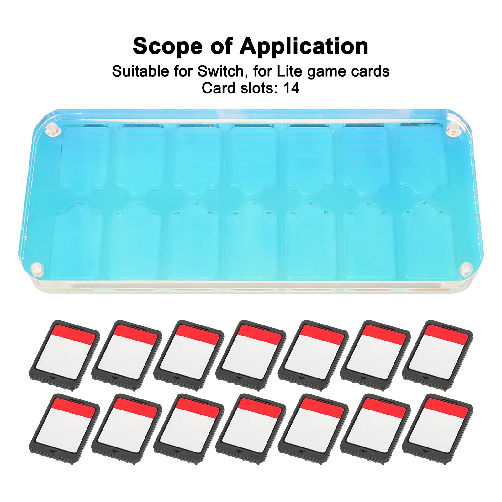 Acouto Custodia per Carte da Gioco Scatola Portaoggetti per Giochi in Acrilico Trasparente con 14 Slot per Carte da Gioco Lite Box Custodia per da per SwitchCustodia per da GiocoCustodia per da per
