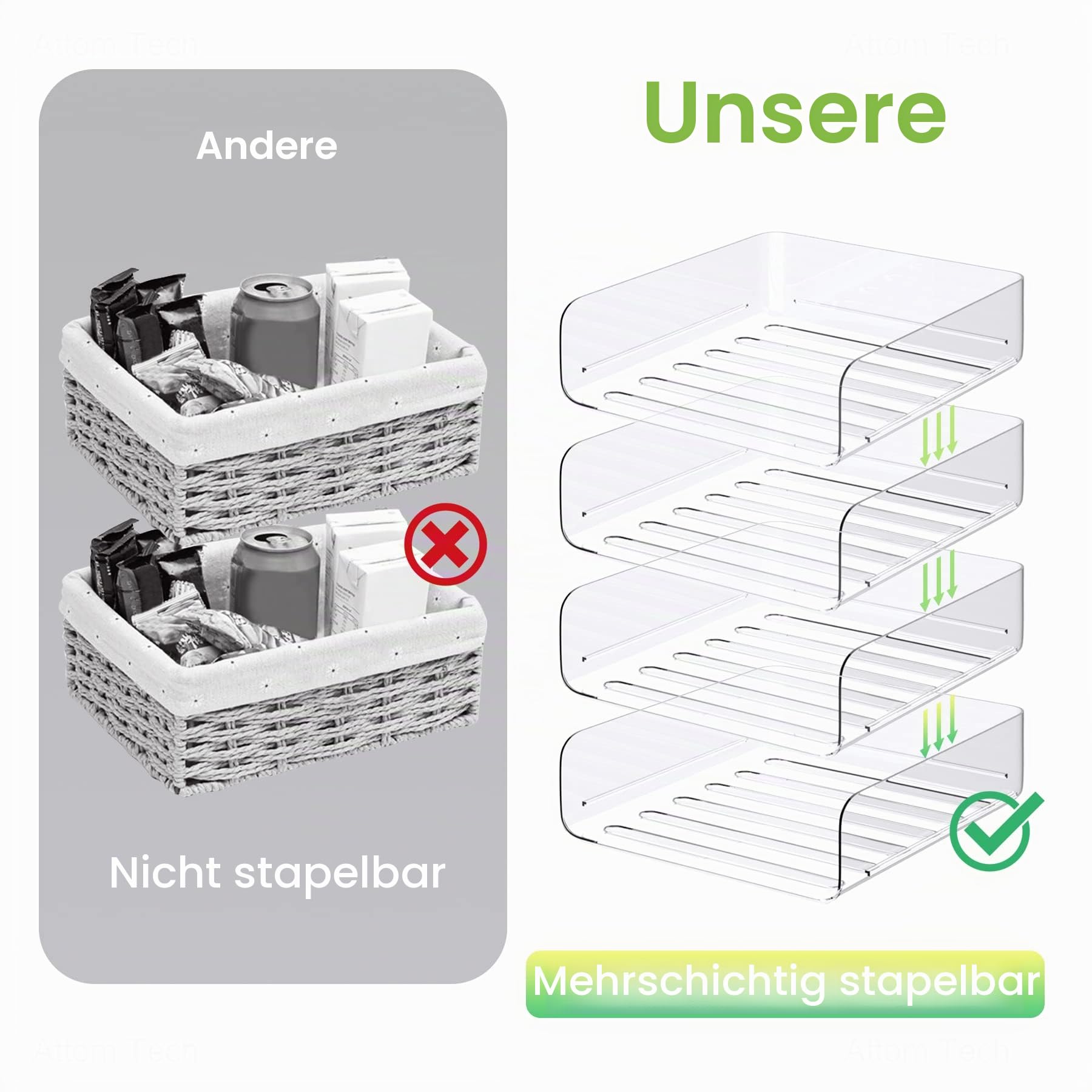 Tomorotec büro zubehör, 4 Stück, papierablage, briefablage a4, transparent, PET, stapelbar, dokumenten-0rganizer,ablage Schreibtisch，Schreibtisch