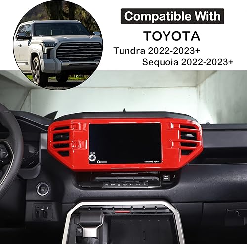 Vista 150 de Cubierta de salida de aire lateral para consola central de automóvil, compatible con Toyota Tundra 2022+ Sequoia 2023+ cubierta de panel de aire