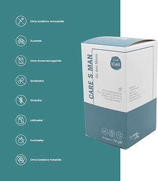 Care S Men's Capsules Vegan - Increase Production and Increase Fertility with Folic Acid Zinc Selenium L-Carnitine L-Arginine & Vitamins