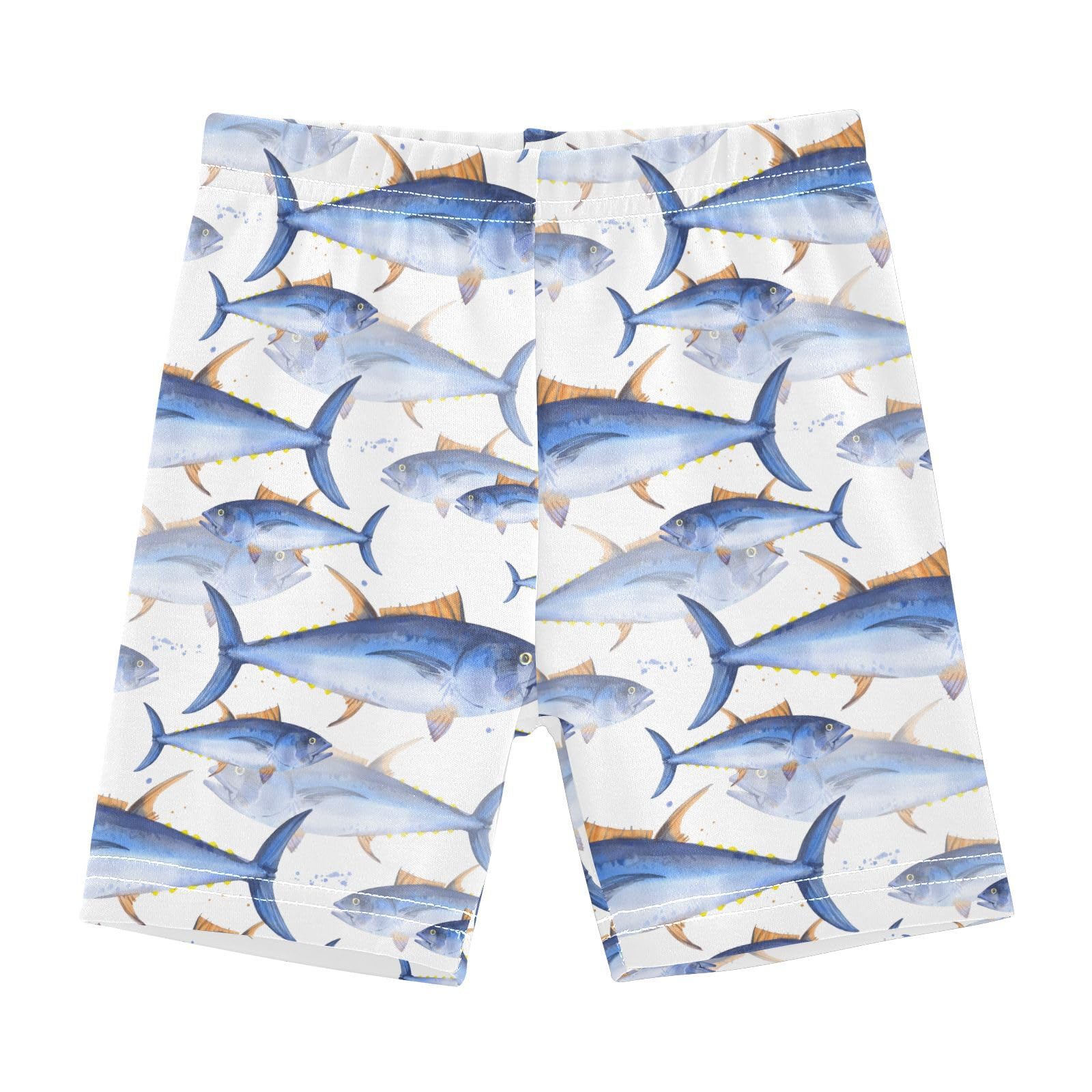 JHKKU Girls Bluefin Tuna Fishes Shorts Cotton Cartwheel Bike Kids Biker Under Dress Dance Short Girl Clothes 8Y