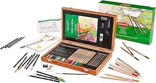 Derwent Academy Wooden Gift Box Complete Starter 35 Piece Art Set - Pain...