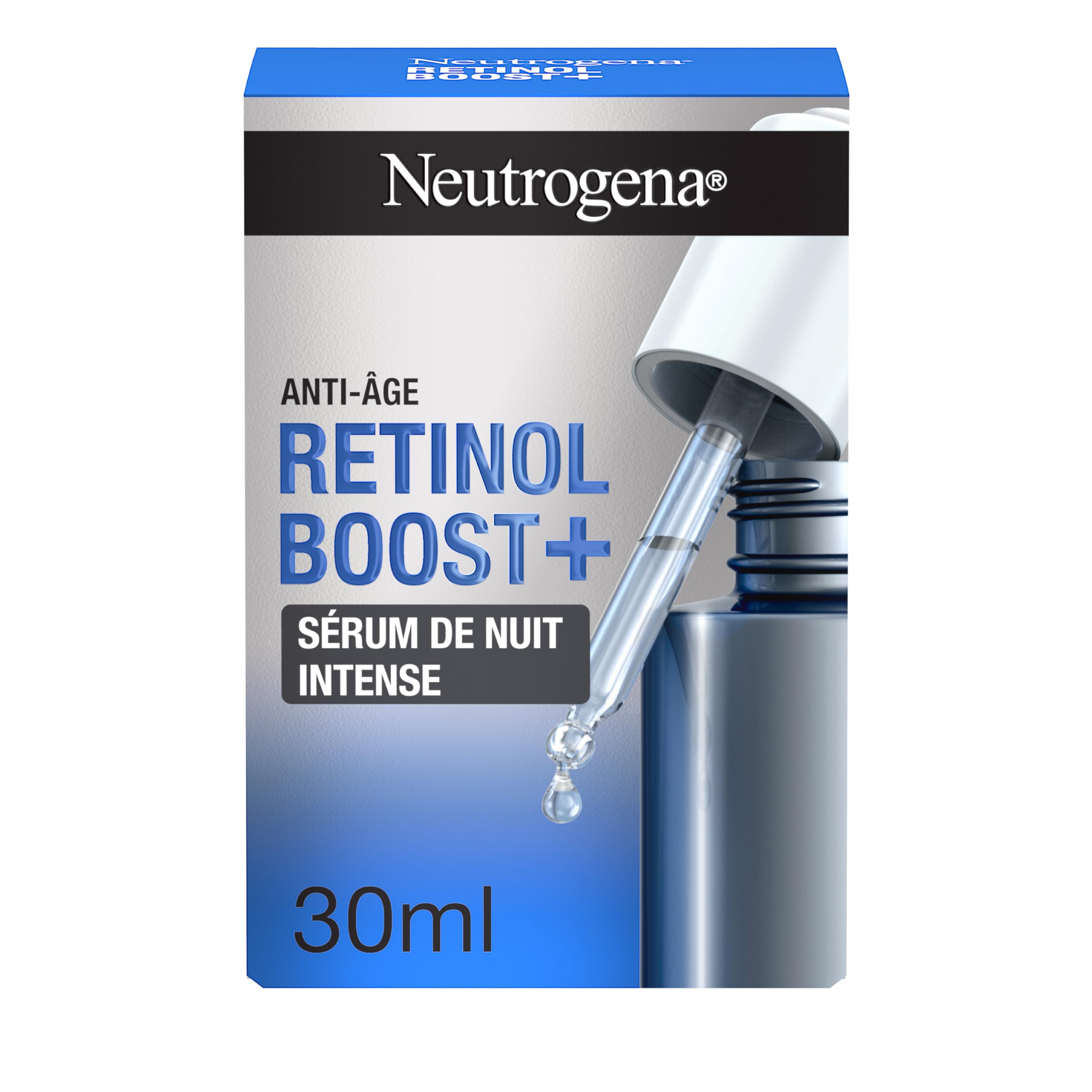 Retinol Boost+ Intensive Anti-Ageing Night Serum (30 ml Bottle with Pipette) - Nourishing Anti-Aging Serum with Retinol - Face Care to Reduce the Appearance of Even Deep Wrinkles