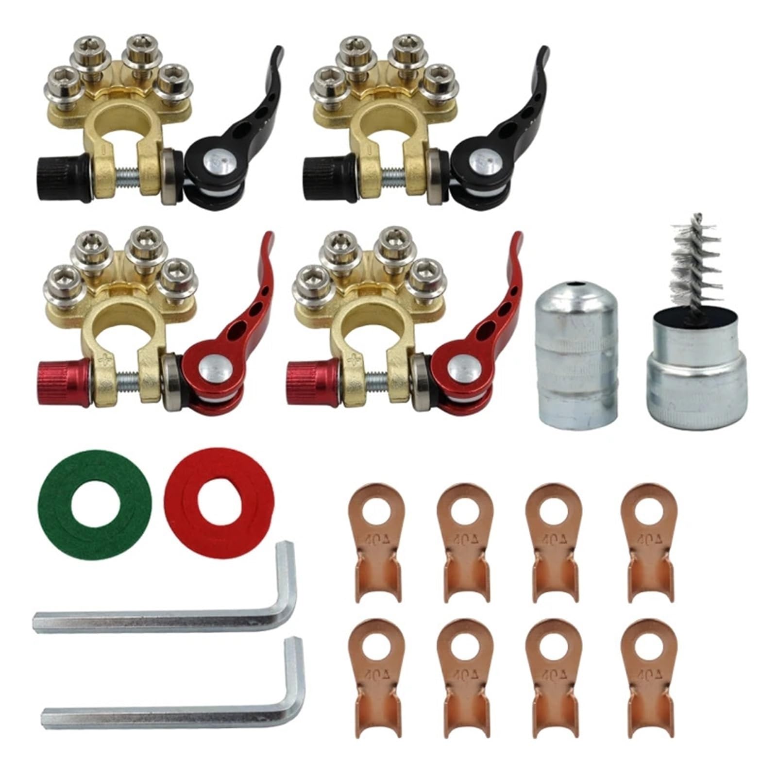 Connettore per morsetto terminale batteria CP-3085 Batteria for auto Testa con paletto in ottone Connettore terminale batteria rimovibile Clip for batteria Rame puro con placcatura in stagno