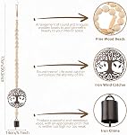 Mooncraftlogy Arbre de la vie Chimes du vent pour la perte d'un aimé, souvenir unique Windchime Sympathie Deuil Bell Ornament Cadeau pour Mère Perdue Père Amis Femmes, Boho Home Decor pour la fenêtre Porc