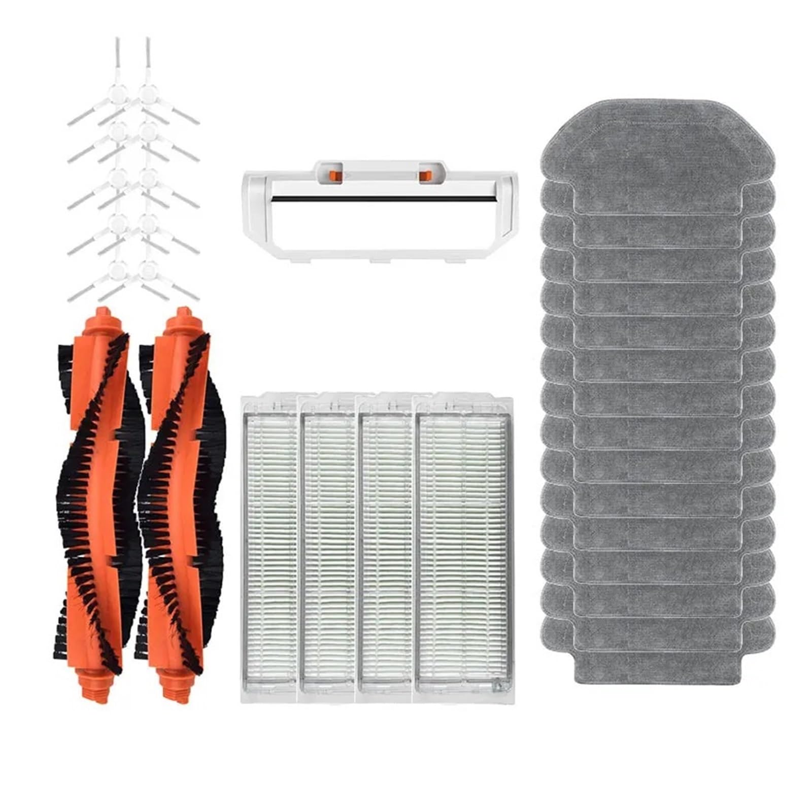 PORRSYDCD Main Side Brush Filter Mop，Compatible With Xiaomi S10 S12 T12 B106GL/ Mop 2S XMSTJQR2S / 3C B106CN Robot Vacuum Parts Accessories(32pcs)