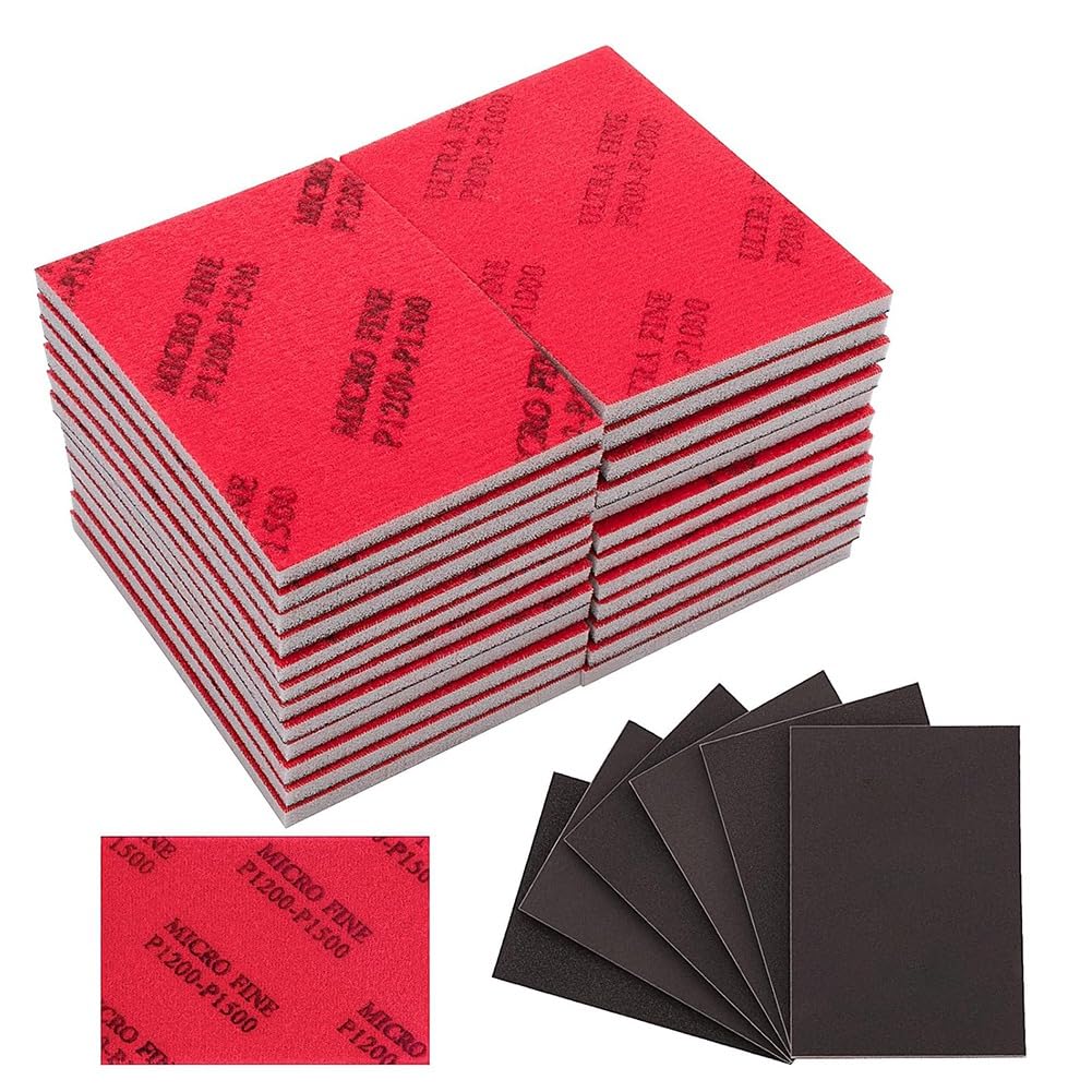 muqeu 320-3000 Grit Sanding Sponge Set, Fine Foam Sanding Pads, Wet Sanding Paper, Sanding Sponges for Wood, Drywall Sanding