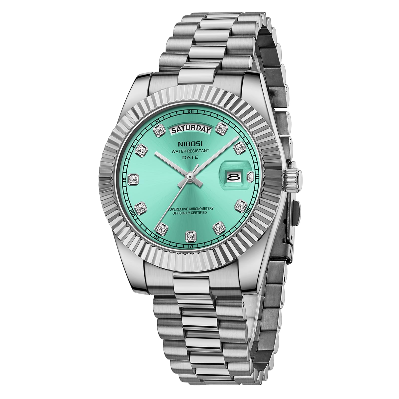 NIBOSI Men Watches Analog Quartz Stainless Steel Rose Gold Silver Watches for Men Waterproof Business Classic Desiger Wrist Watch with Day Date