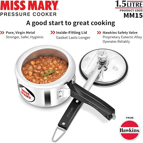 Miniatura 3 de Hawkins Miss Mary - Olla a presión (aluminio, 1,5 litros), color plateado