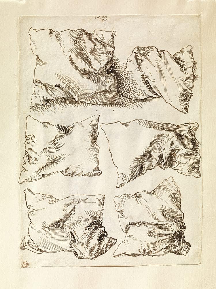 ArtDirect Six Studies of Pillows (1493) 8x10 UnFramed Museum Art Print Poster Ready for Framing by Albrecht Dürer (German, 1471-1528)