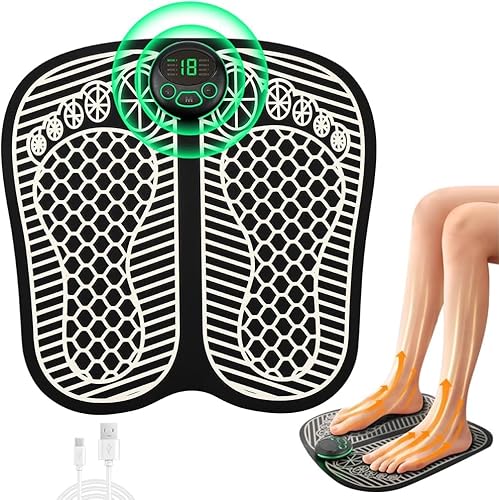 EMS Foot Massager,8 Modes and 19 Intensity Levels for Improved Circulation,Electric Foot Massagers for Pain and Circulation,Foot Spa, Best Gift for Men and Women