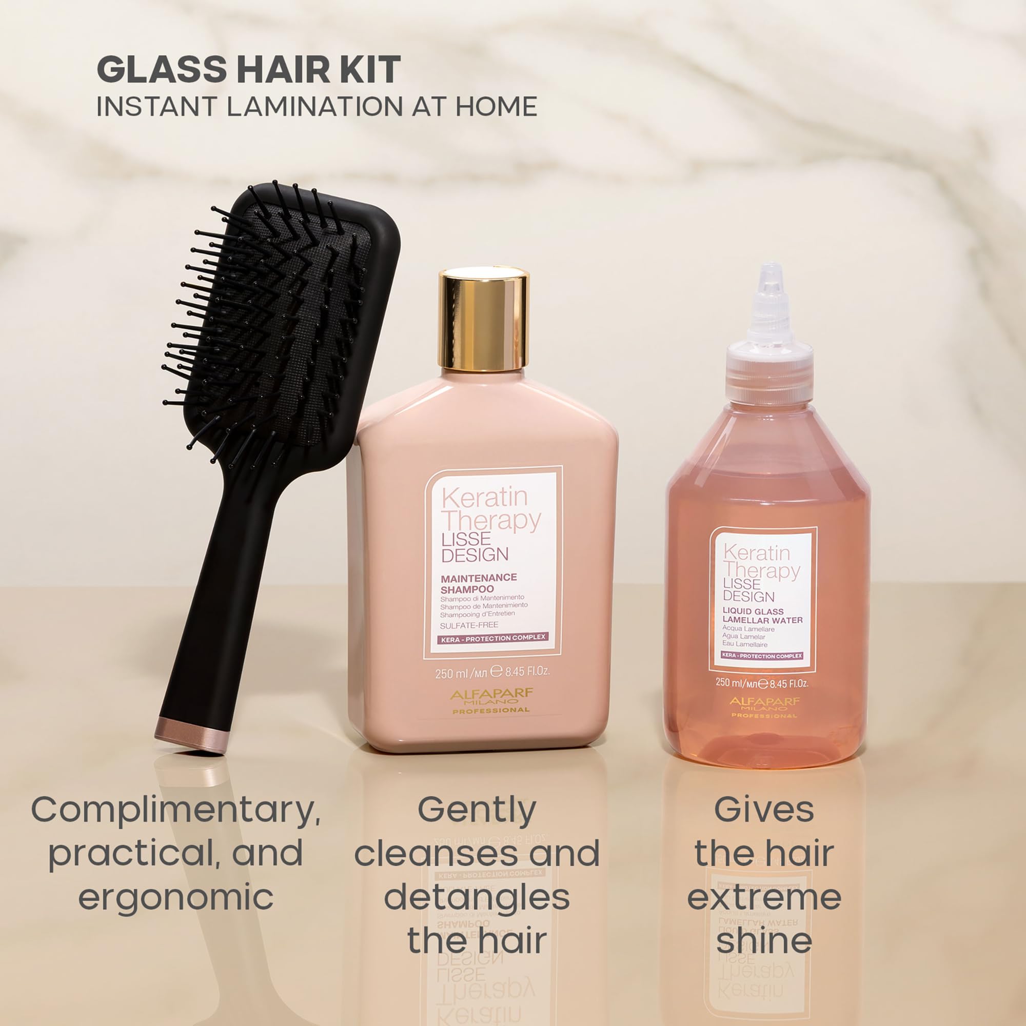 Alfaparf Milano Professional Keratin Therapy Lisse Design Glass Hair Kit