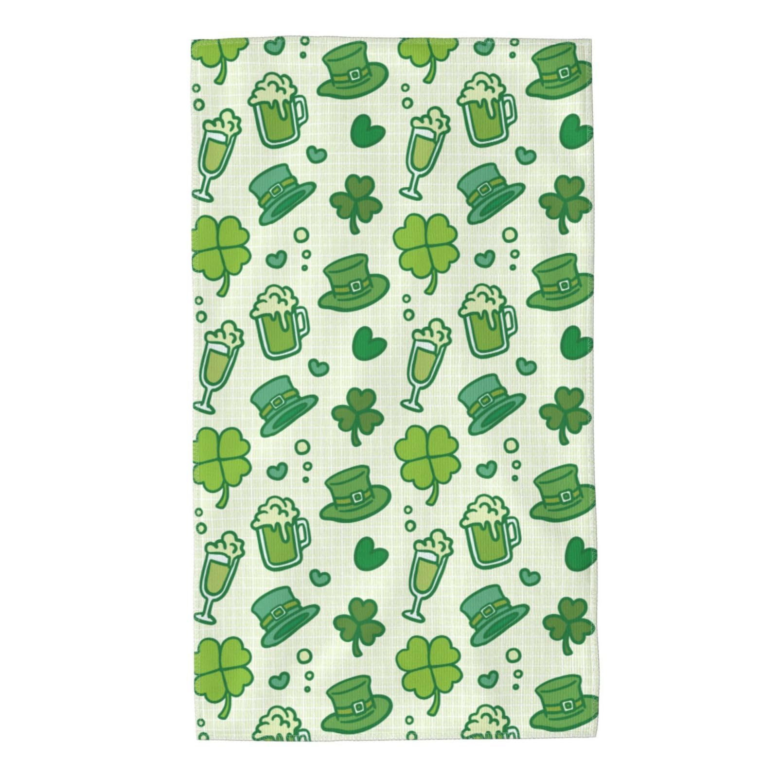 FJQWKLF St. Patrick's Day Super Soft Hand Towels 27.5x15.7inch Multi-Purpose Skin-Friendly Absorbent Thin Bathroom Towels