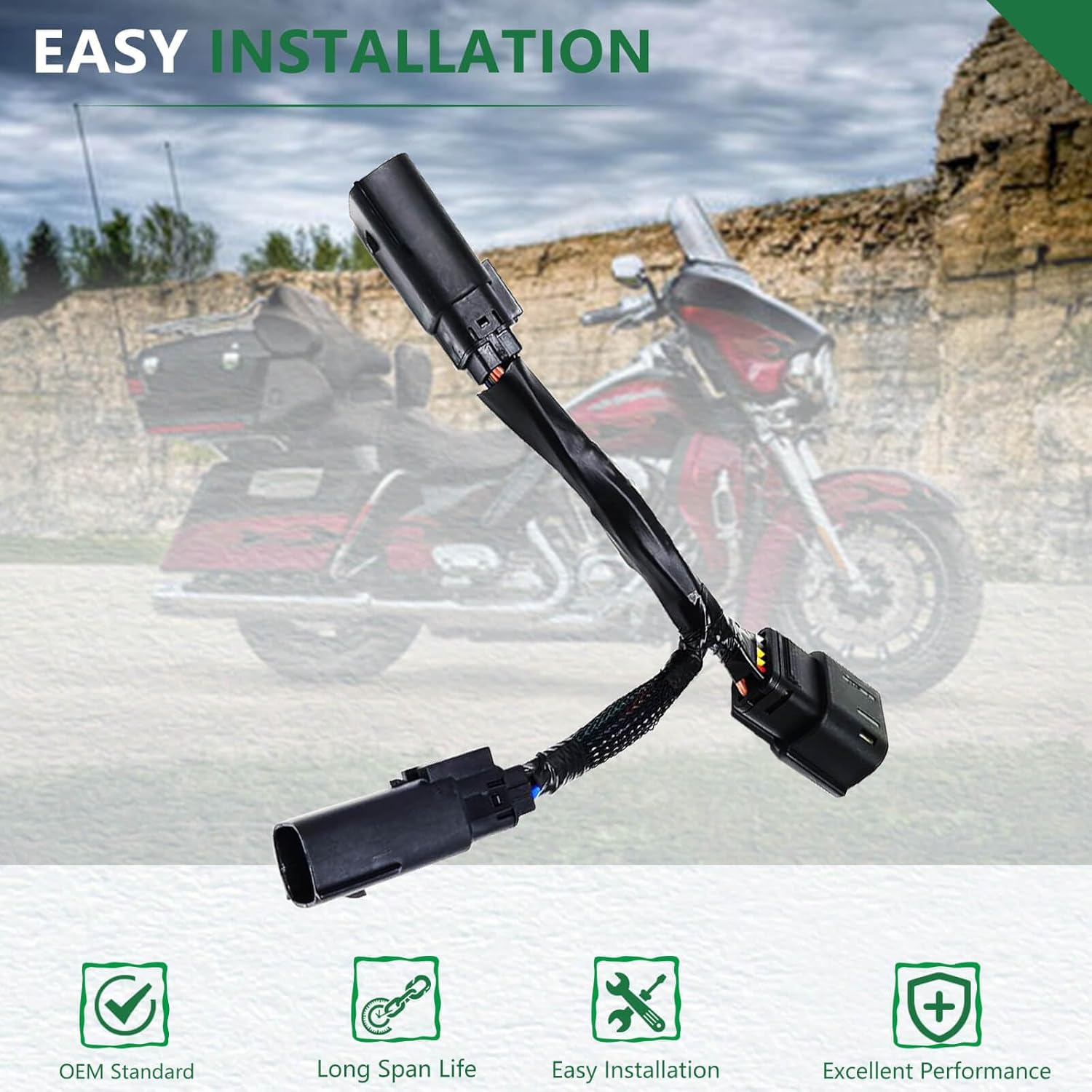 Quick Disconnect Tour Pack Wiring Harness 67801128,Fit for 2023 2024 Harley Davidson Road Glide Street Glide CVO/ST, 12-Pin to 6-Pin Tour Pack Led Light Wire Harness Adapter Replace 67801128 67801129