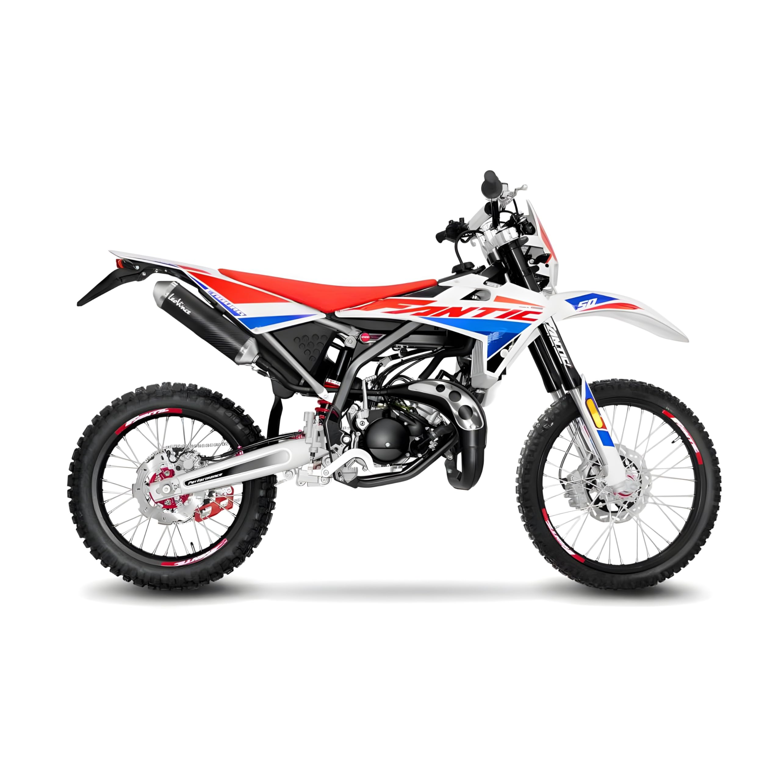 Endschalldämpfer/Auspuffanlage LeoVince SLIP-ON X-Fight, Carbon, Edelstahl Kappe, mit Zulassung für Fantic Enduro 50 / Motard 50 / Competition/Performance