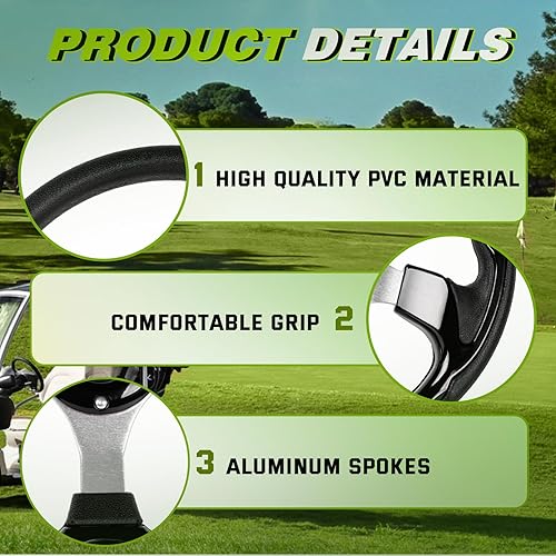 Vista 50 de RASTP Volante de carrito de golf de 12.6 pulgadas/12.598 in para Club Car DS y Club Car Precedent EZGO Yamaha Carritos de golf, rojo Estilo B- Rojo