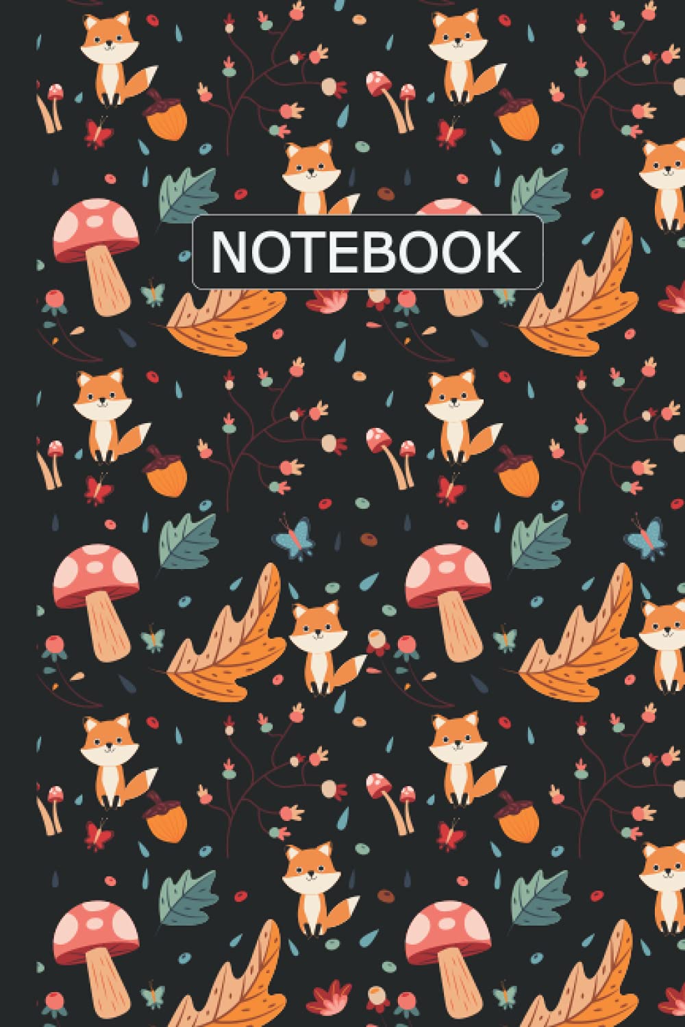 Fox Notebook: Fox Pattern Blank Lined Journal Notebook To Write Notes Password, Notepad, To Do Lists - 6"x 9" Inches - 100 Pages