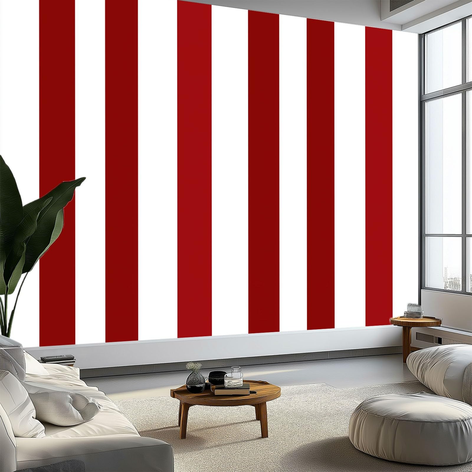 Peinture Murale Interieur Géométrique Rouge pour Chambre d'Enfant Lumineuse