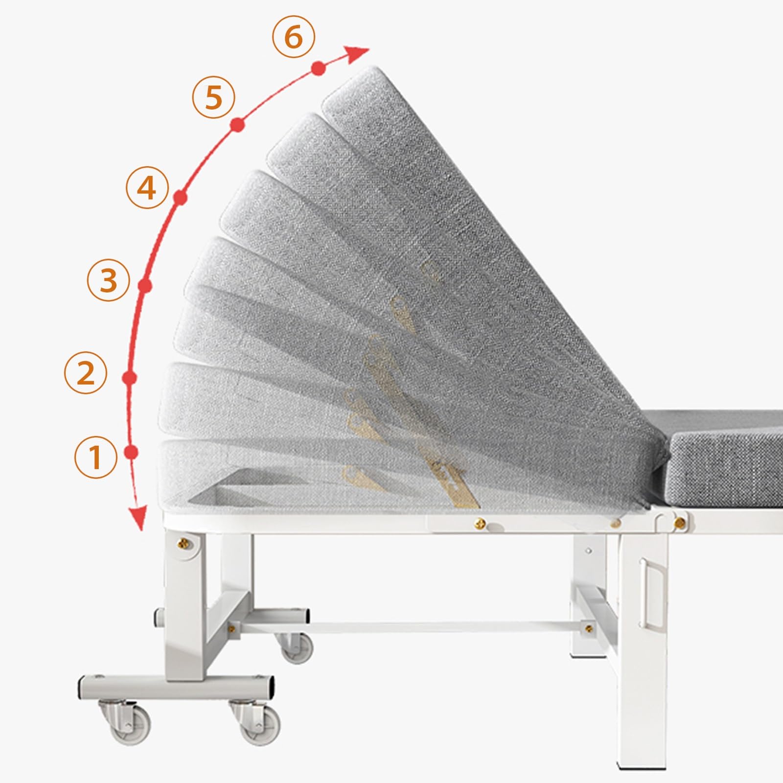 Letto Pieghevole Singolo Con Materasso Memory - Schienale Regolabile 5 Posizioni 300kg - Foto 3